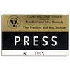 Image 1 : Press Badge for the ''JFK Welcome Dinner'' in Texas the Night of the Assassination