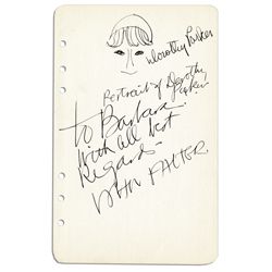 Dorothy Parker's Signature & Self-Portrait Sketch