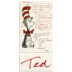 Dr. Seuss Autograph Letter Signed on ''Cat in the Hat'' Stationery -- Seuss Writes in Clever ''Thoug