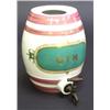 Image 1 : Victorian spirit barrel, decorated with pink bands and nine green tablets, outlined and titled 'G...