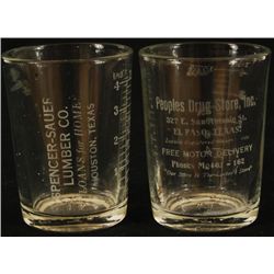 2 Texas Pharmacy Dose Glasses