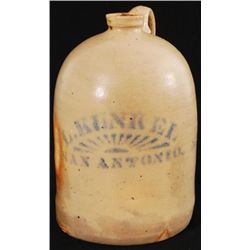 L. Kunkel  San Antonio, Texas Saloon Jug