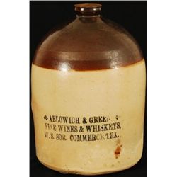 Ablowich and Green Commerce Texas Saloon Jug