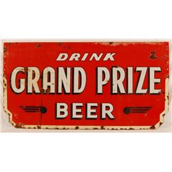 Grand Prize Beer Double Sided Porcelain Sign