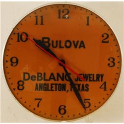Angleton Texas Bulova Advertising Wall Clock