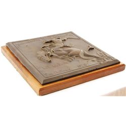 1928 San Antonio Bronze Bronc Rider Plaque