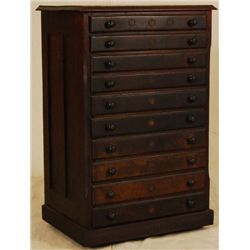 10 Drawer Printer's Cabinet