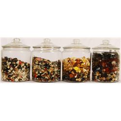 4  Country Store Jars full of Buttons