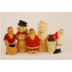 6 Santa Claus & Christmas Candy Containers