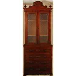 Pine Snowflake Glass Cabinet