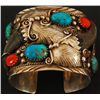 Image 1 : Signed Silver & Turquoise Inidan Bracelet