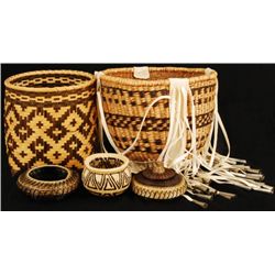 Collection of 5 Indian Baskets