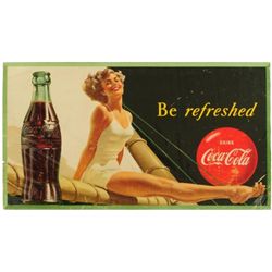 1949 Coca-Cola Be Refreshed Cardboard Sign