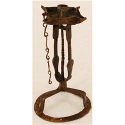 Mid 19th Century Blacksmith Made Fat Lamp