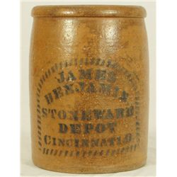 Cincinnati Stoneware Depot Advertising Crock