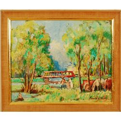 Arnold L. Hicks Painting Texas Artist