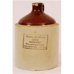 Moore Brothers Galveston Texas Whiskey Jug