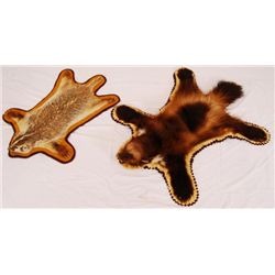 Badger and Wolverine Taxidermy Rugs