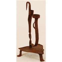 Mid 19th Century Blacksmith Made Candle Holder