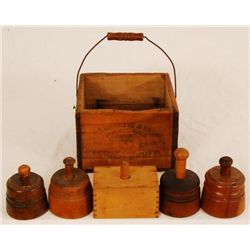 Levi Garrett Snuff Crate & 5 Butter Molds