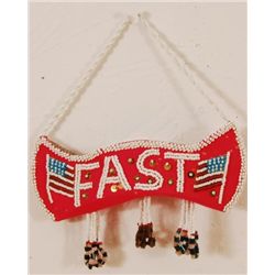 Indian Beaded Canoe American Flags