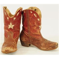 Vintage Childs Cowboy Boots With Straps