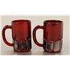 Image 1 : Pair of Ruby Red Beer Mugs