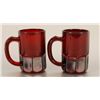 Image 2 : Pair of Ruby Red Beer Mugs