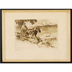 R.H. Palenske "Making A Home" Etching