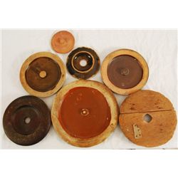 Lot Of 7 Texas Pottery Crock & Jar Lids