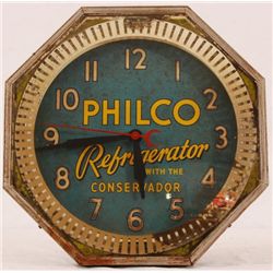 Philco Refrigerators Lighted Neon Octagon Clock