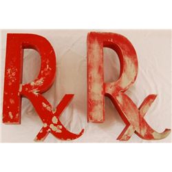 2 Pharmacy Rx Tin Signs