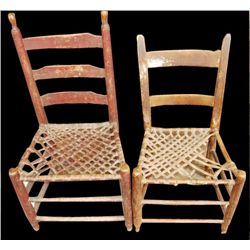 Two Texas Made Hide Bottom Chairs