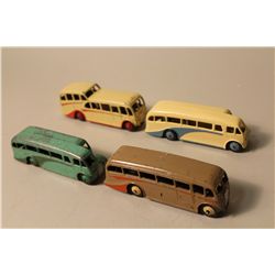 LOT OF 4 DINKY BUSES- OBSERVATION, LUXURY AND MORE