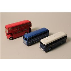 LOT OF 3 DINKY BUSES- NO. 289 ROUTEMASTER, NO. 283 AND DUPLE ROADMASTER