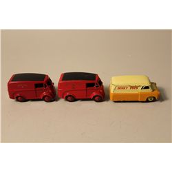 LOT OF 3 DINKY VANS- NO. 260  ROYAL MAIL VAN  (X2) AND NO. 482 BEDFORD  DINKY TOYS 