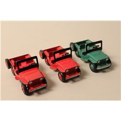 LOT OF 3 DINKY JEEP'S- NO. 405 (X2) AND GREEN 25Y