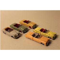 LOT OF 5 DINKY CONVERTIBLES INCL. NO. 131 CADILLAC ELDORADO (X2), NO. 132 PACKARD (X2), AND NO. 194