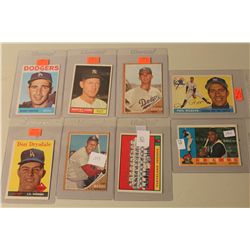 LOT OF 8 BASEBALL CARDS INCL. BOB CLEMENTE, PHIL RIZZUTO, STAN MUSIALDON DRYSDALE, SANDY KOUFAX AND