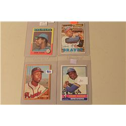 LOT OF 4 HANK AARON BASEBALL CARDS INCL. 1962 TOPPS #320, 1967 #250  AND MORE!