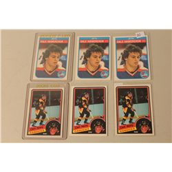 LOT OF 6 NHL ROOKIE CARDS INCL. 1982-83 OPC #380 DALE HAWERCHUK (X3) AND 1984 OPC #327 CAM NEELY