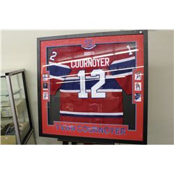 YVAN COURNOYER, FRAMED MONTREAL CANADIENS SIGNED JERSEY