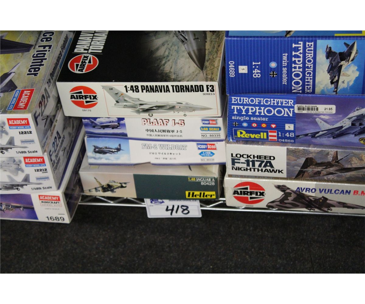 SHELF LOT OF MODEL AIRPLANE KITS, IN ORIGINAL PACKAGING - Able Auctions