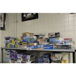 SHELF LOT OF MODEL AIRPLANE KITS, IN ORIGINAL PACKAGING