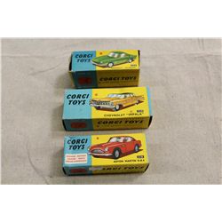 DINKY TOYS #218, 220 & 222, WITH ORIGINAL PACKAGING