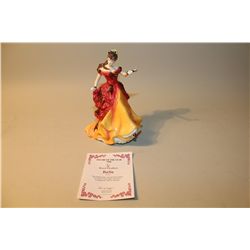 ROYAL DOULTON HN3703 BELLE- FIGURE OF THE YEAR 1996 WITH CARD, SIGNED BY MICHAEL DOULTON