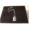 Image 1 : 14 KT. WHITE GOLD DIAMOND SET "DOG TAG" PENDANT.  SET WITH 168 PRINCESS CUT DIAMONDS.  APPROX 3.00
