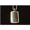 Image 2 : 14 KT. WHITE GOLD DIAMOND SET "DOG TAG" PENDANT.  SET WITH 168 PRINCESS CUT DIAMONDS.  APPROX 3.00
