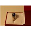 Image 2 : LADIES 14 KT. WHITE GOLD NATURAL TANZANITE & DIAMOND SET DRESS RING.  SET WITH 13 ROUND BRILLIANT