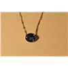 Image 1 : 14 KT. WHITE GOLD NATURAL TANZANITE SLIDER STYLE PENDANT.  OVAL SHAPED BEZEL SET WITH 1 OVAL MIXED